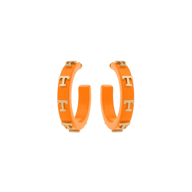 Acrylic Tennessee Logo Hoop Earrings