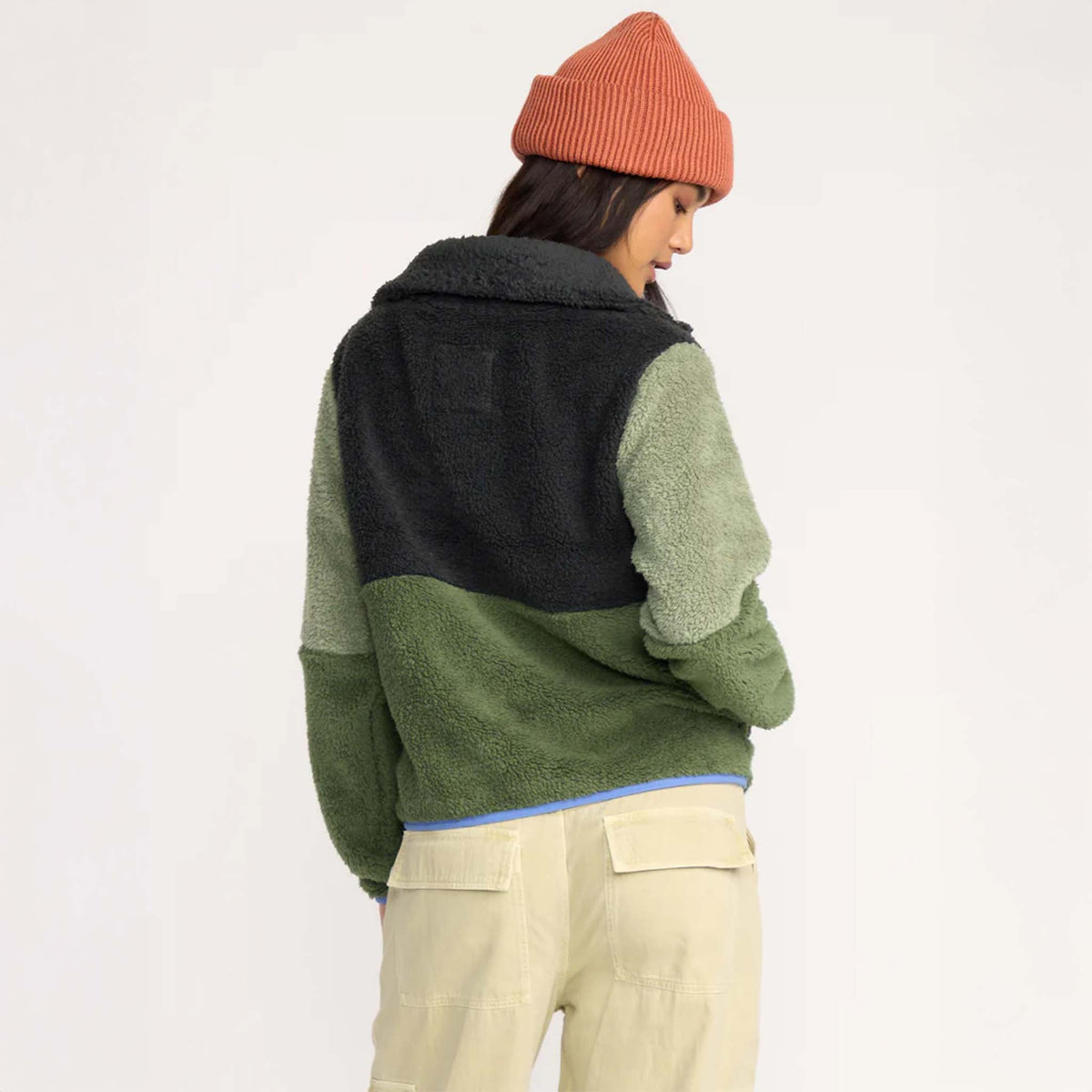 Billabong Switchback Full Zip Jacket in green and black color block pattern