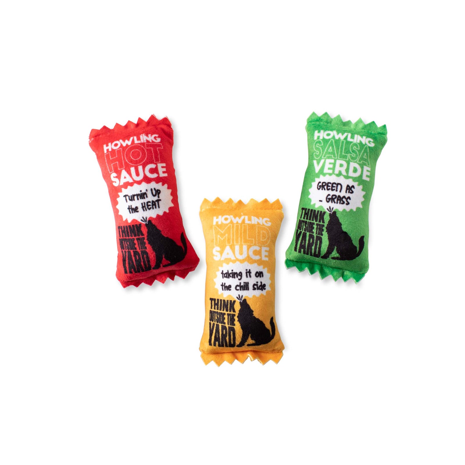 Fringe Studio Hot Sauce Dog Toy Set Pack of 3.