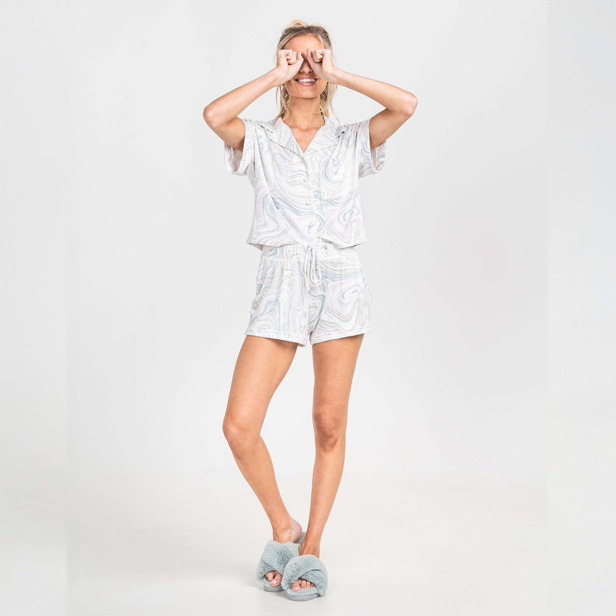 Wildest Dreams Boxy Pajama Top in Nebula