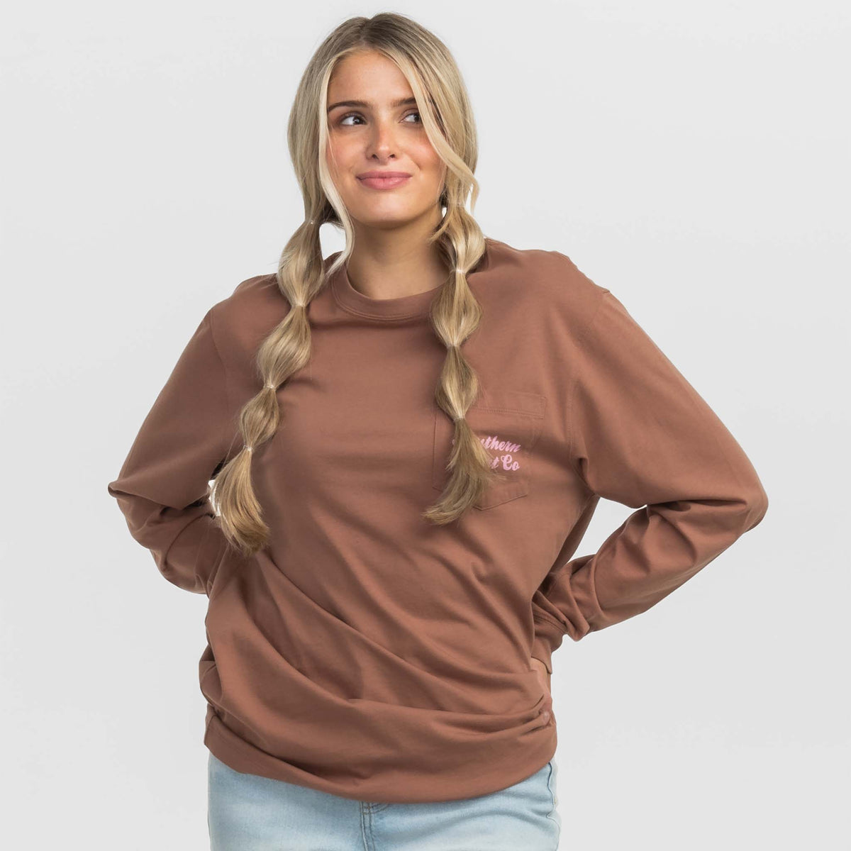 Southern Shirt Co. Little Bit Cowgirl Long Sleeve T-Shirt in Maple
