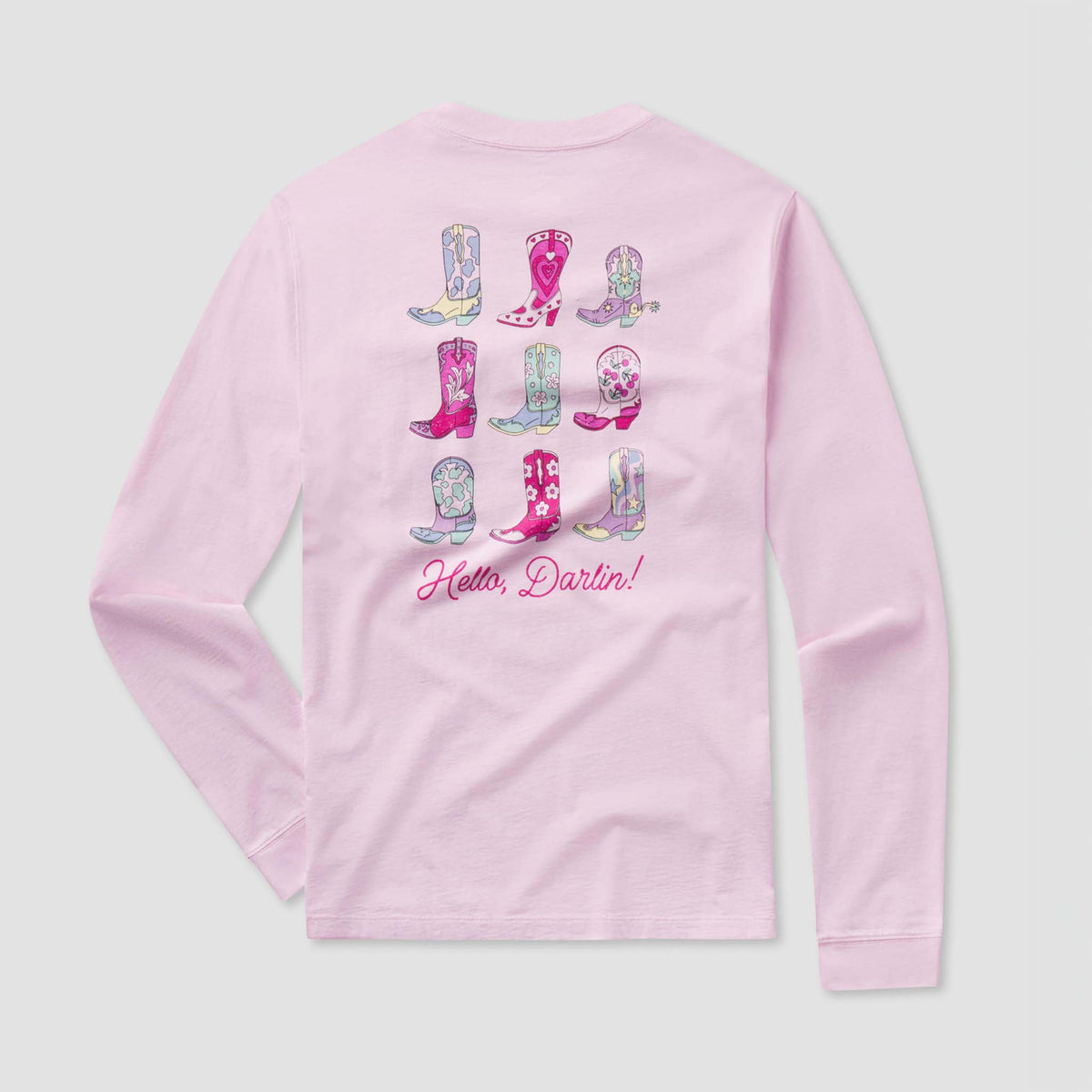 Southern Shirt Co. Boot Scootin' Long Sleeve T-Shirt in Ballet Slipper Pink