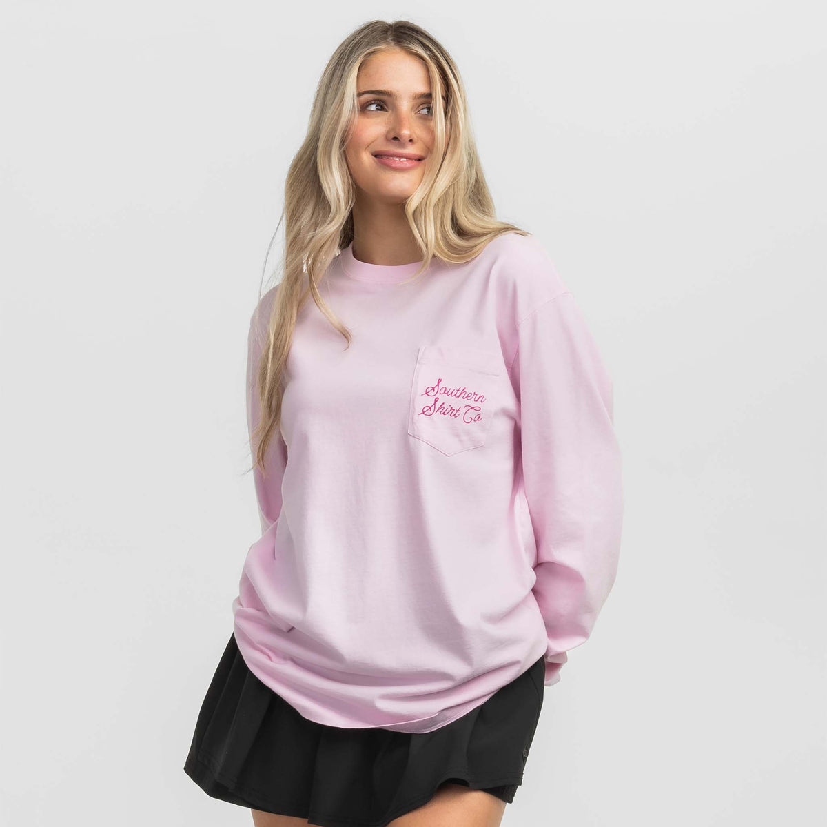 Southern Shirt Co. Boot Scootin' Long Sleeve T-Shirt in Ballet Slipper Pink