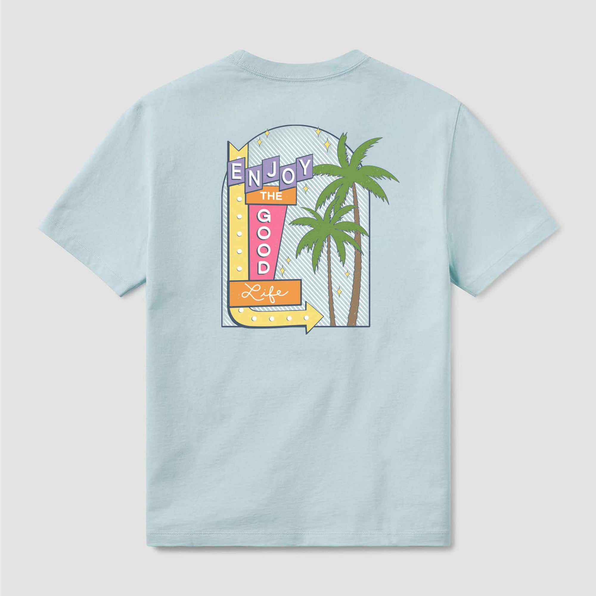 Southern Shirt Co. Enjoy The Good Life Short Sleeve T-Shirt in Aquamarine