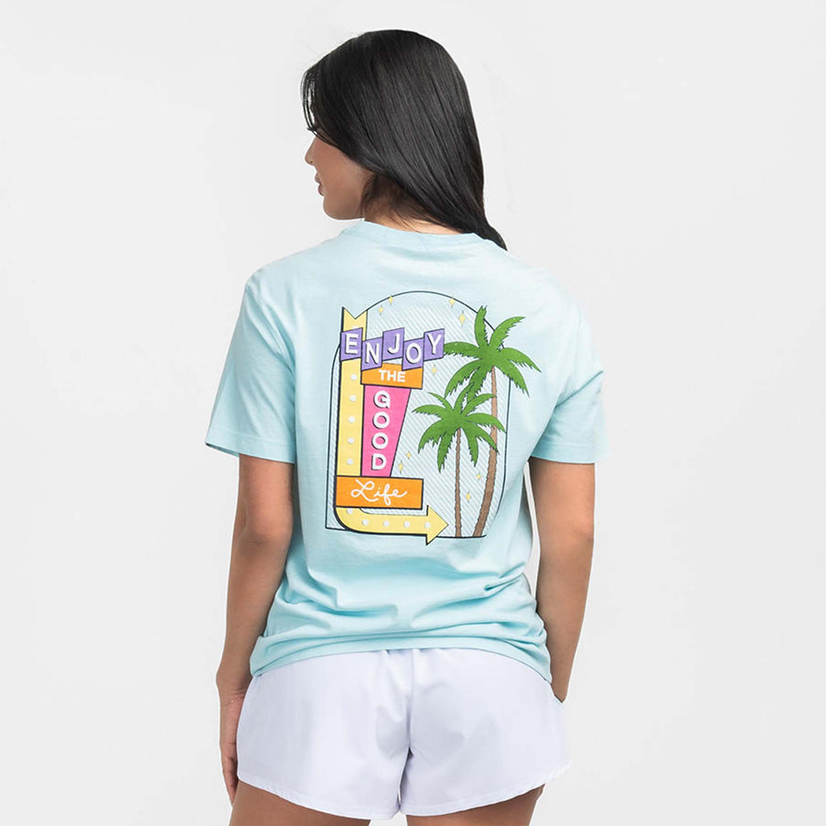 Southern Shirt Co. Enjoy The Good Life Short Sleeve T-Shirt in Aquamarine
