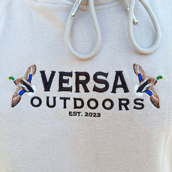Mallard Embroidered Hoodie in Grey