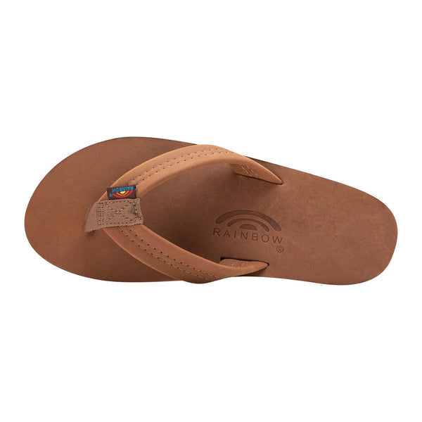 top view of Men's Double Arch Rainbow sandal in redwood 