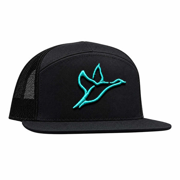 Combat Waterfowl 7 Panel Icon Embroidered Hat in Black