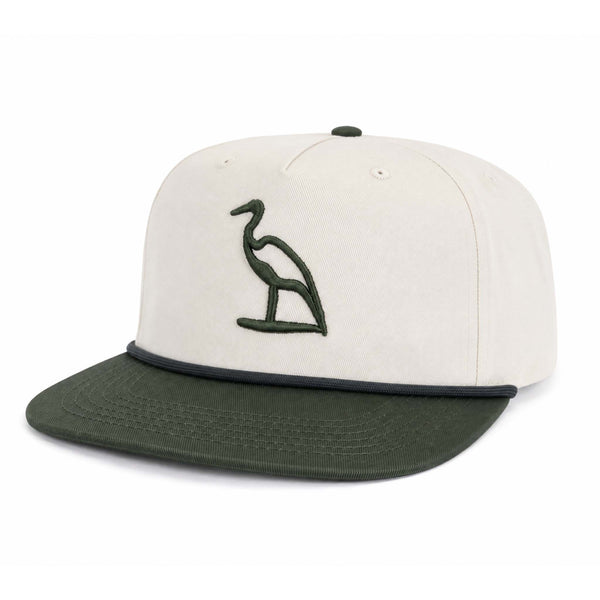 Heron Embroidered Flat Bill Goat Rope Hat in Lowcountry