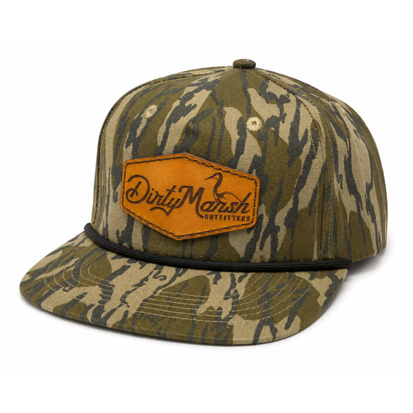 Shoreline Leather Patch Flat Bill Rope Hat