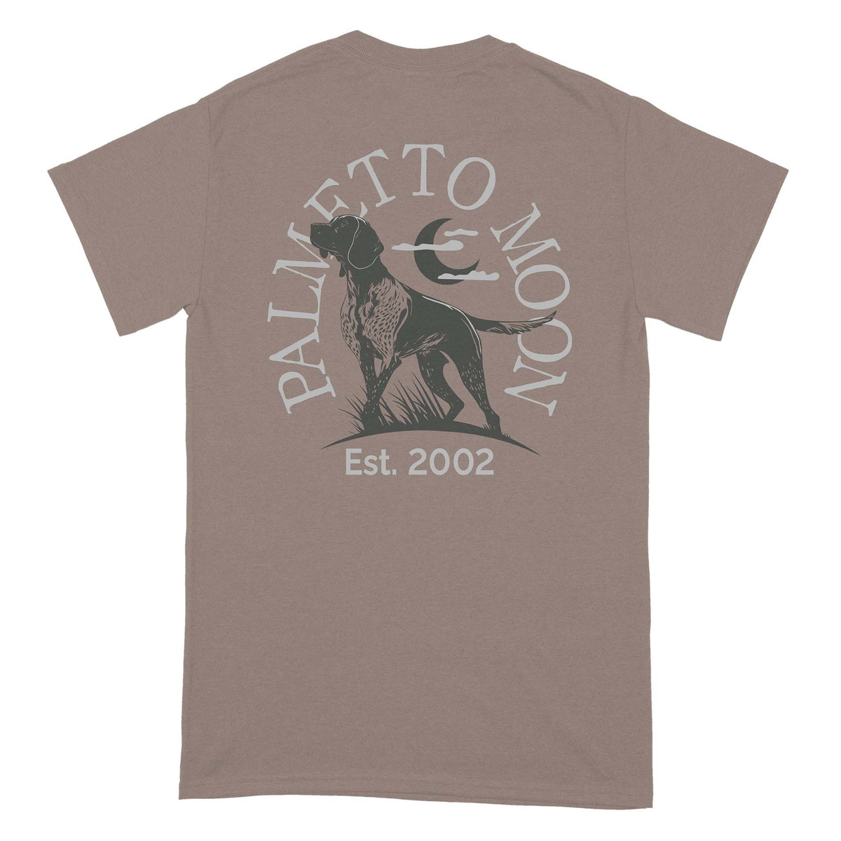 Palmetto Moon Hunting Dog Arch Short Sleeve T-Shirt in Brown Savana
