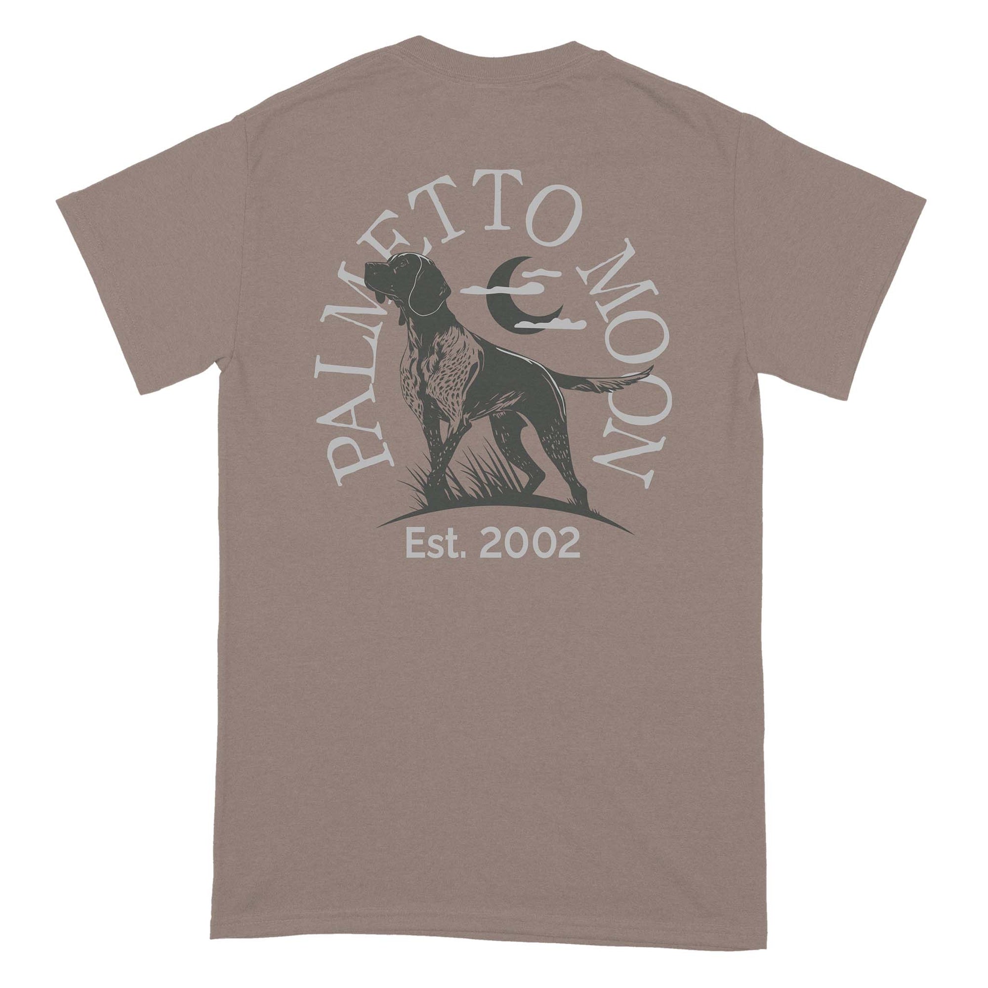 Palmetto Moon Hunting Dog Arch Short Sleeve T-Shirt in Brown Savana