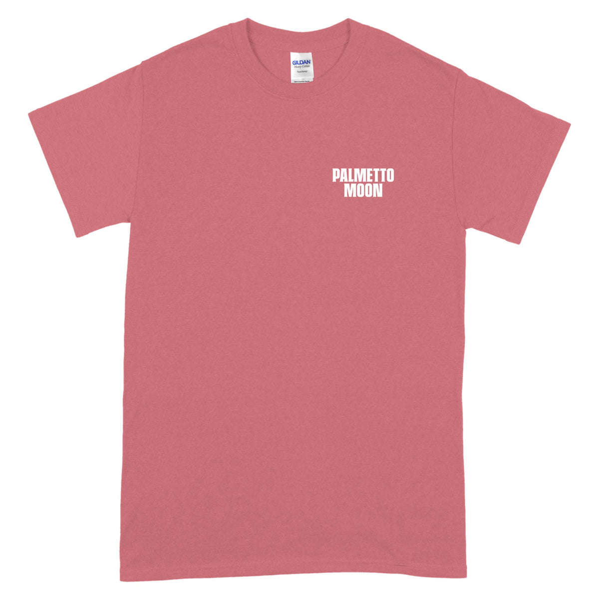 Palmetto Moon Bird Dogs Short Sleeve T-Shirt in bright coral showing front with left chest logo