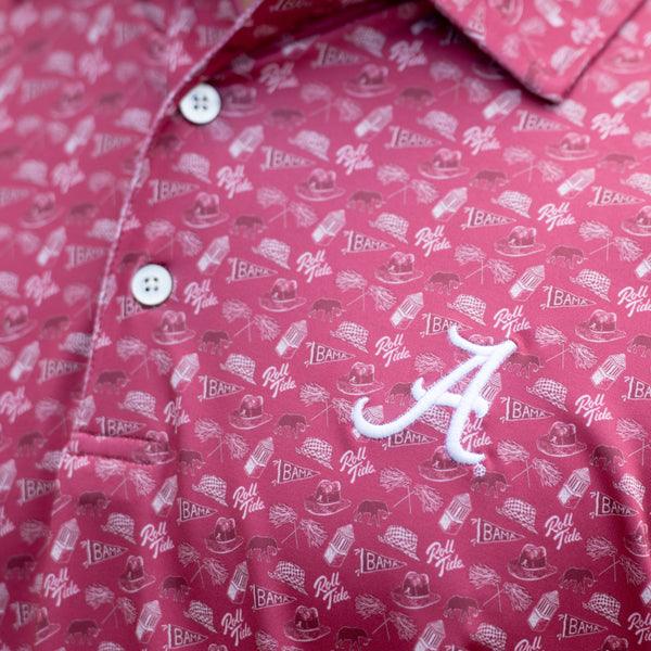 Alabama Crimson Tide Campus Icons Printed Polo