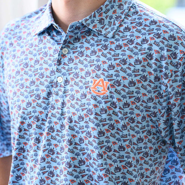 Auburn Tigers Campus Icons Printed Polo
