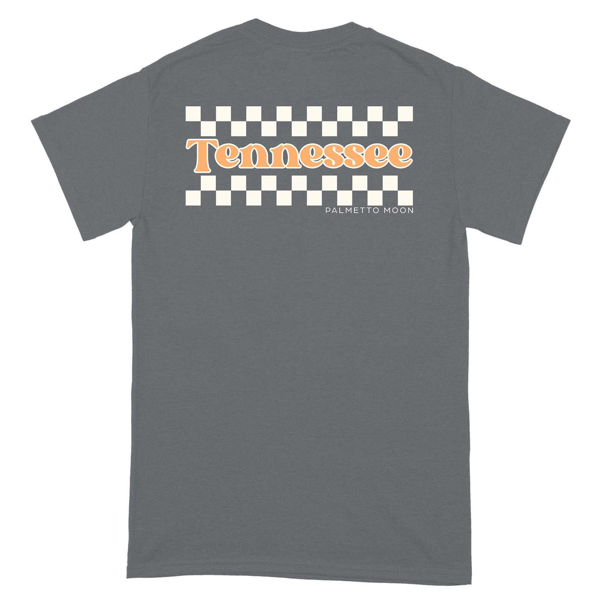 Palmetto Moon TN Checkerboard Short Sleeve T-Shirt in Charcoal