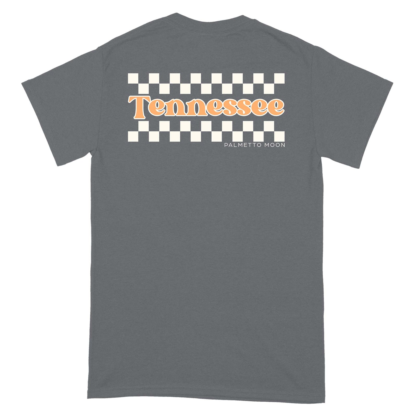 Palmetto Moon TN Checkerboard Short Sleeve T-Shirt in Charcoal