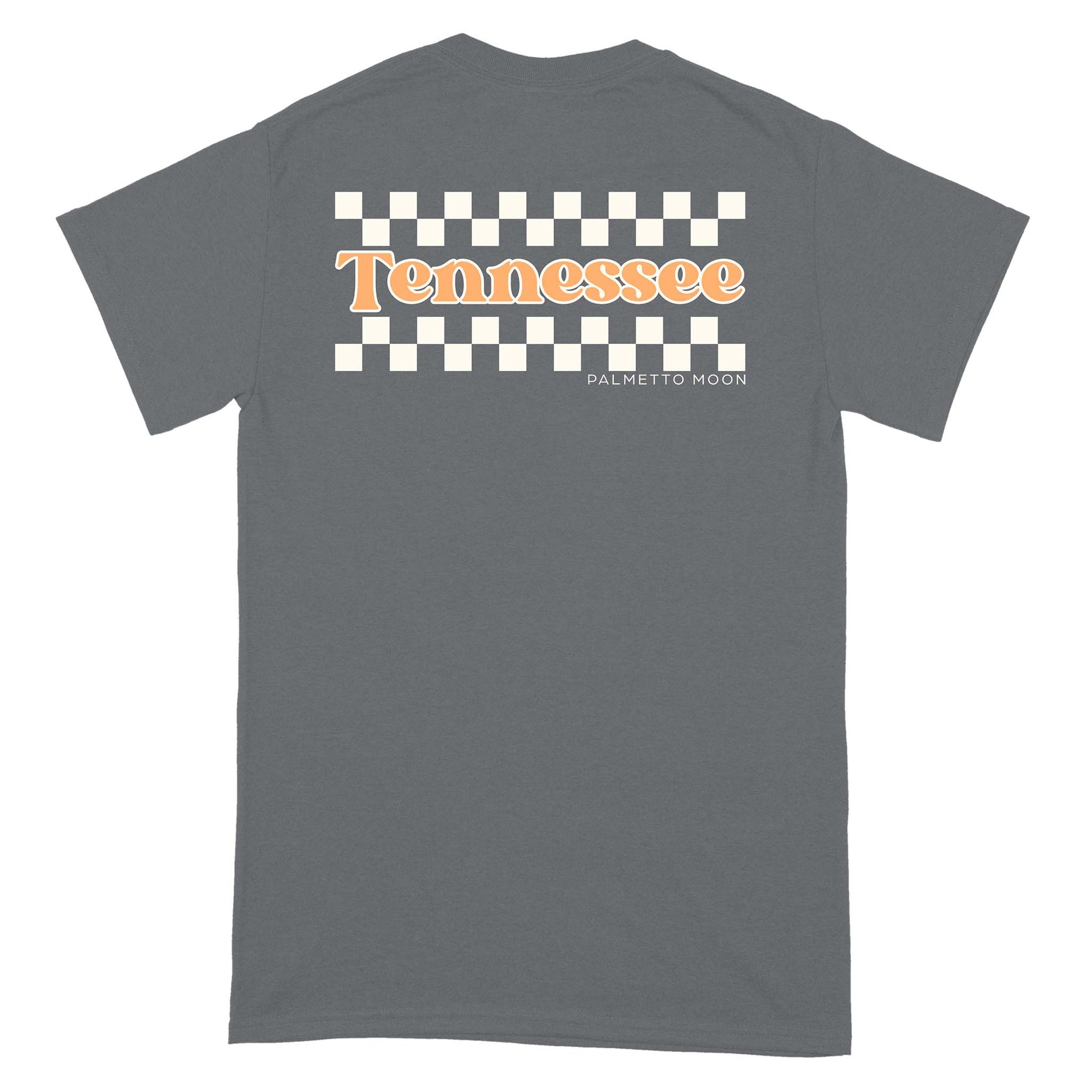 Palmetto Moon TN Checkerboard Short Sleeve T-Shirt in Charcoal