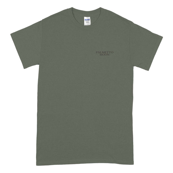 Palmetto Moon SC Palm Tree Short Sleeve T-Shirt in military green