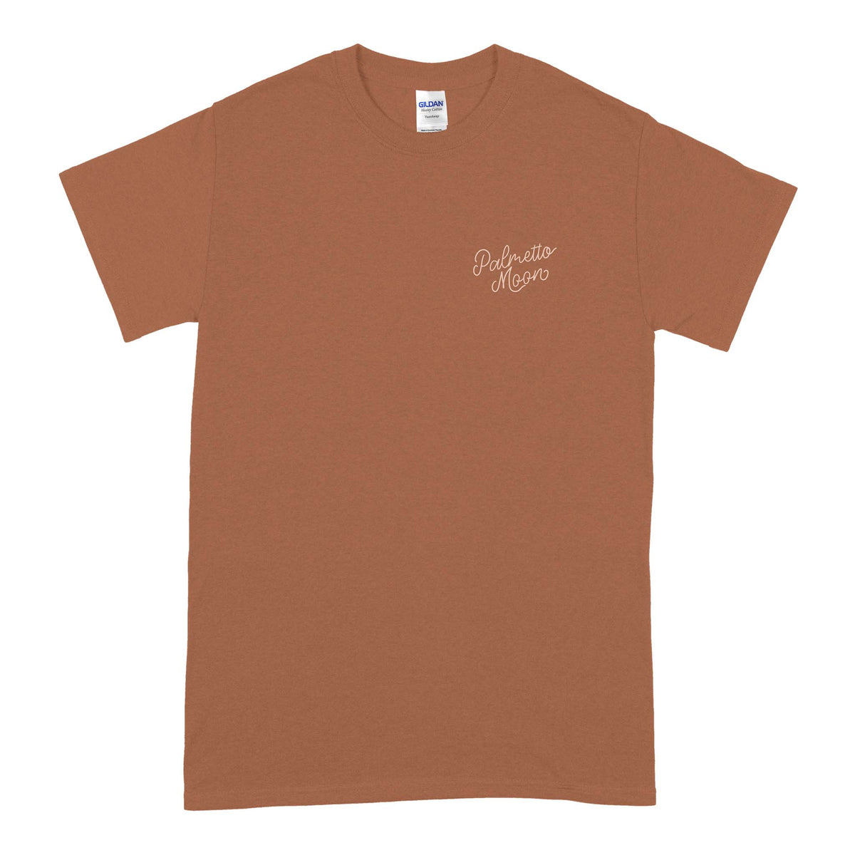 Brown t-shirt with 'Delaware Means' text on a white background