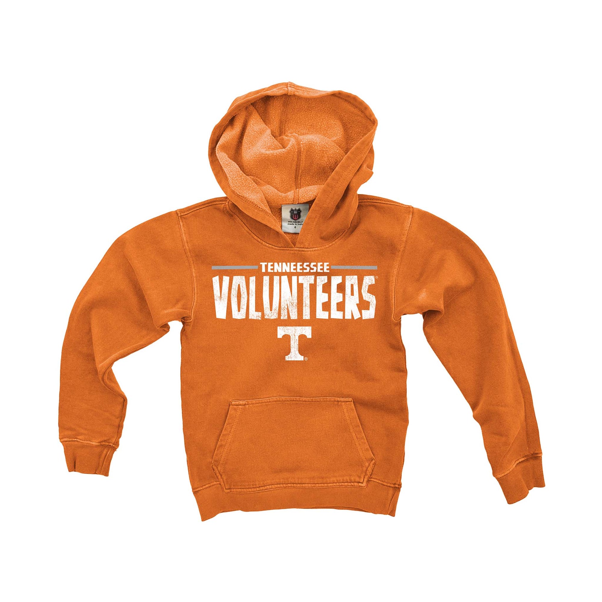 Orange Tennessee Volunteers youth hoodie with team name and Power T logo on chest.
