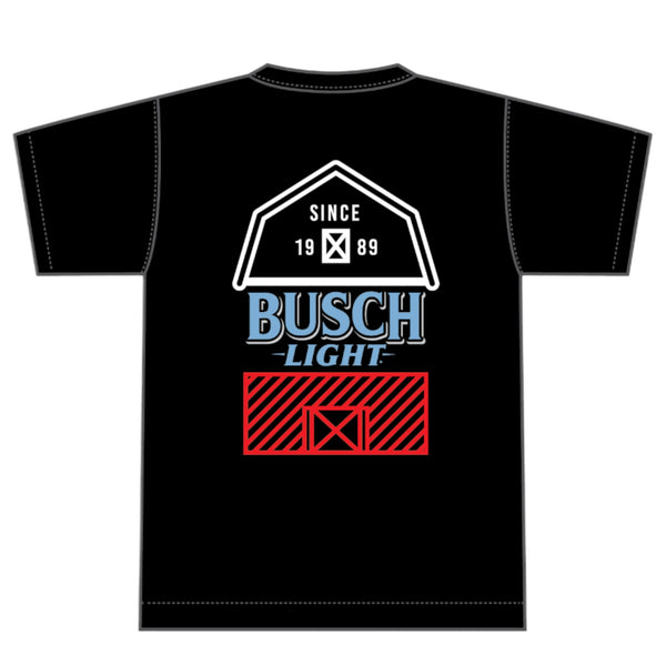 Busch Light Patriotic Barn Short Sleeve T-Shirt in Black