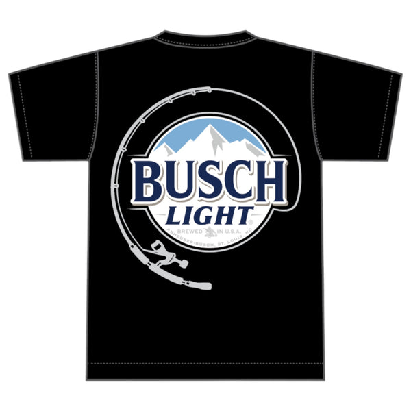 Busch Light Fishing Rod Short Sleeve T-Shirt in Black
