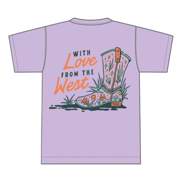 Busch Light Love From the West Short Sleeve T-Shirt in Purple