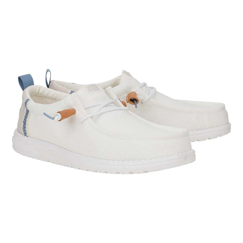 Men's Wally Summer Linen Shoe in Linen White/Stone Grey