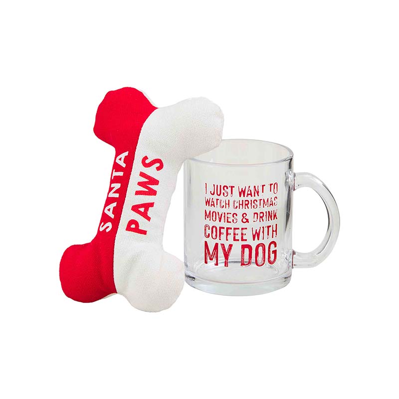 christmas movies dog mug set