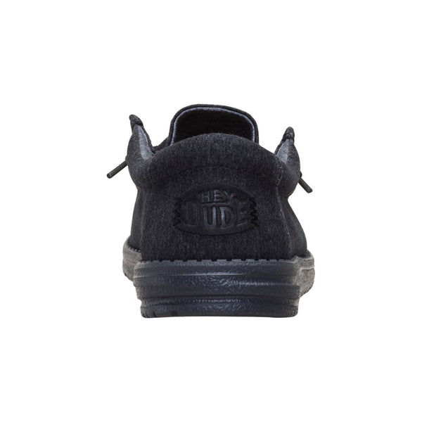 hey dude Men's Wally Stretch Jersey Shoes in Black
