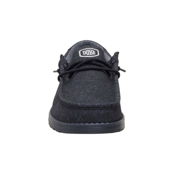 hey dude Men's Wally Stretch Jersey Shoes in Black