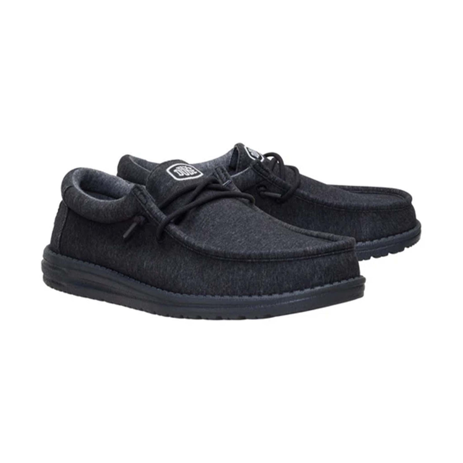 hey dude Men's Wally Stretch Jersey Shoes in Black