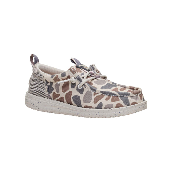 HEYDUDE x Burlebo Youth Wally Funk Shoes in Deer Camo