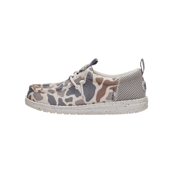 HEYDUDE x Burlebo Youth Wally Funk Shoes in Deer Camo