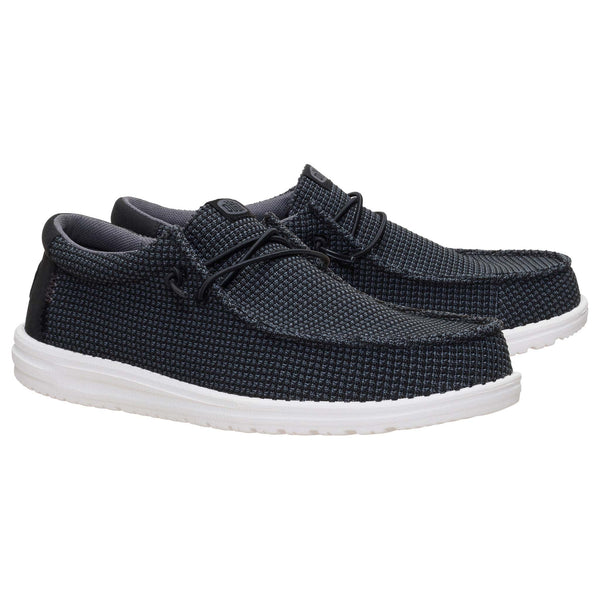 Men's Wally Stretch Jersey Shoes in Black and White