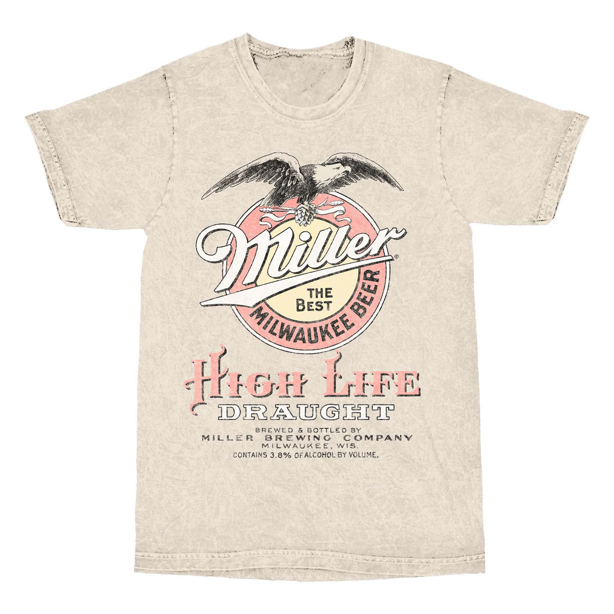 Miller High Life Vintage Eagle Logo Short Sleeve T-Shirt
