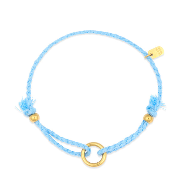 Friendship Ring Bracelet in Light Blue