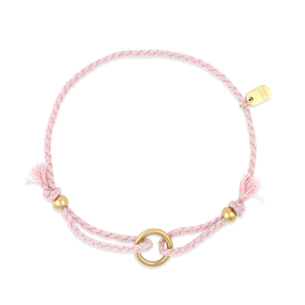 Friendship Ring Bracelet in Light Pink