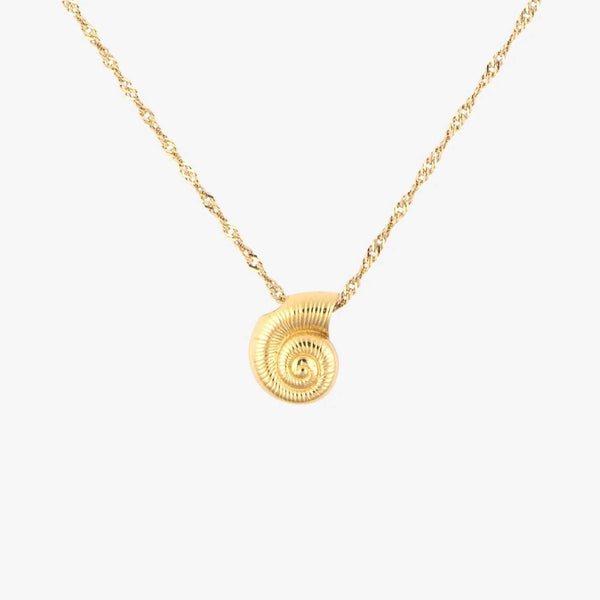 Gold Seashell Pendant Necklace