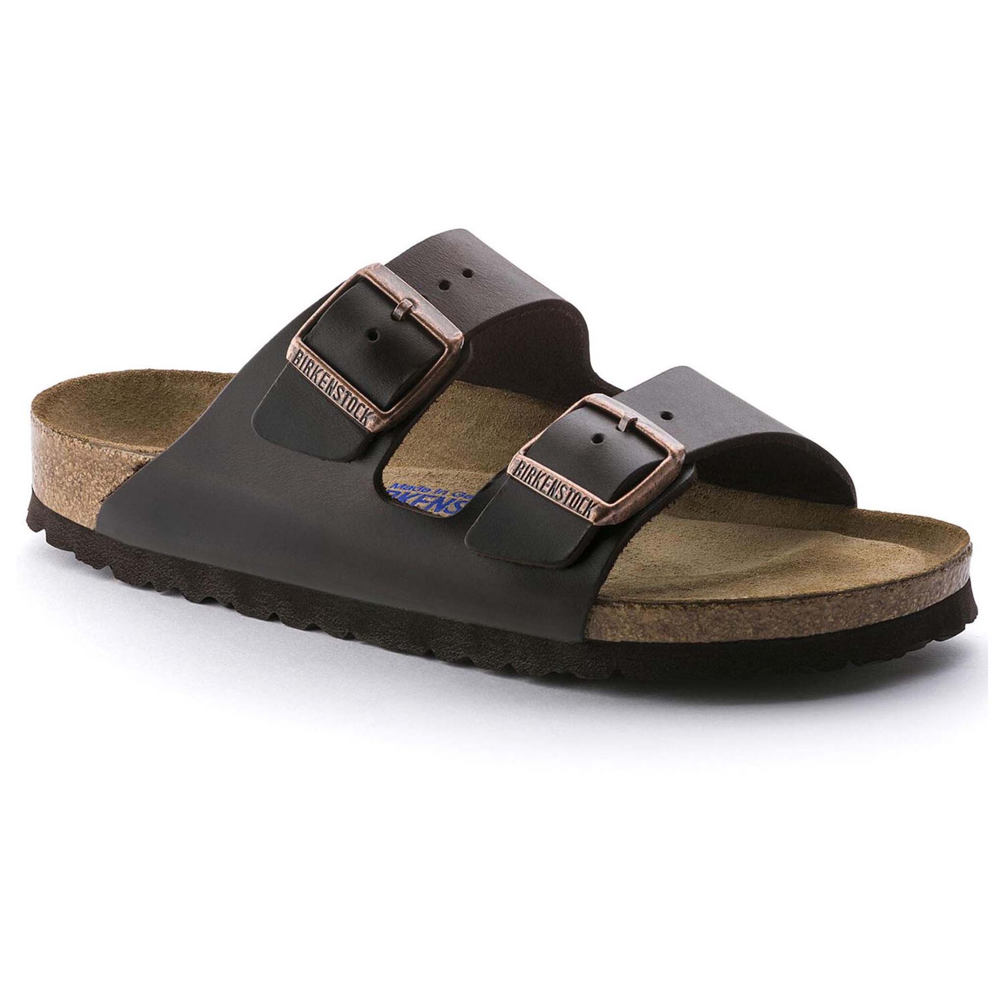 Men's Arizona Soft Footbed Oiled Leather Sandals Brown