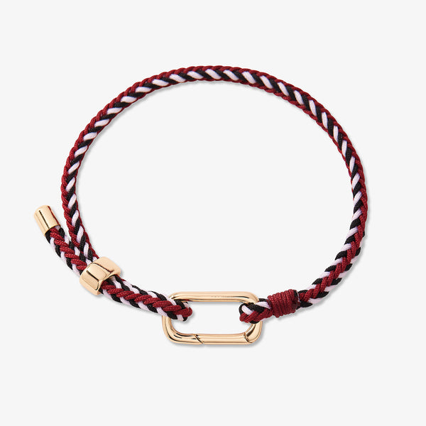 Carabiner Clasp Bracelet in Maroon, Black, and White