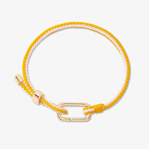 Carabiner Clasp Bracelet in Orange and White