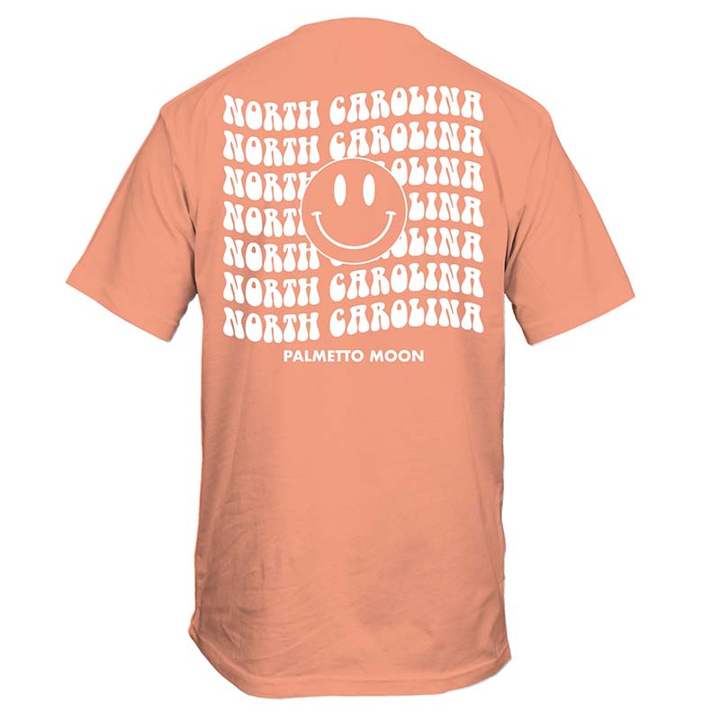 North Carolina Smiley Short Sleeve T-Shirt in Candy Orange