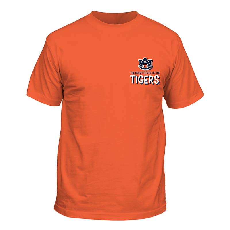 Auburn Cartoon State Short Sleeve T-Shirt