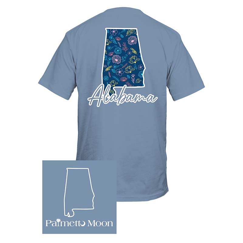 Alabama State Floral Short Sleeve T-Shirt