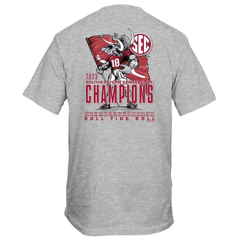 2023 Alabama SEC Champions Mascot Flag Short Sleeve T-Shirt