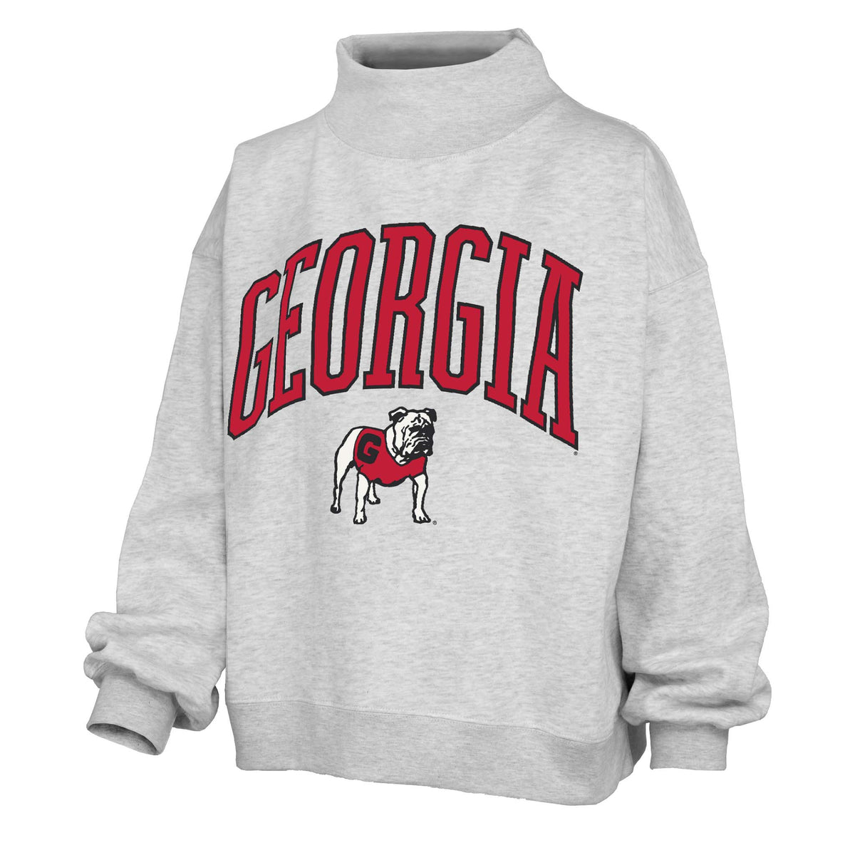 UGA Big Text Oversized Mock Neck Sweatshirt by pressbox
