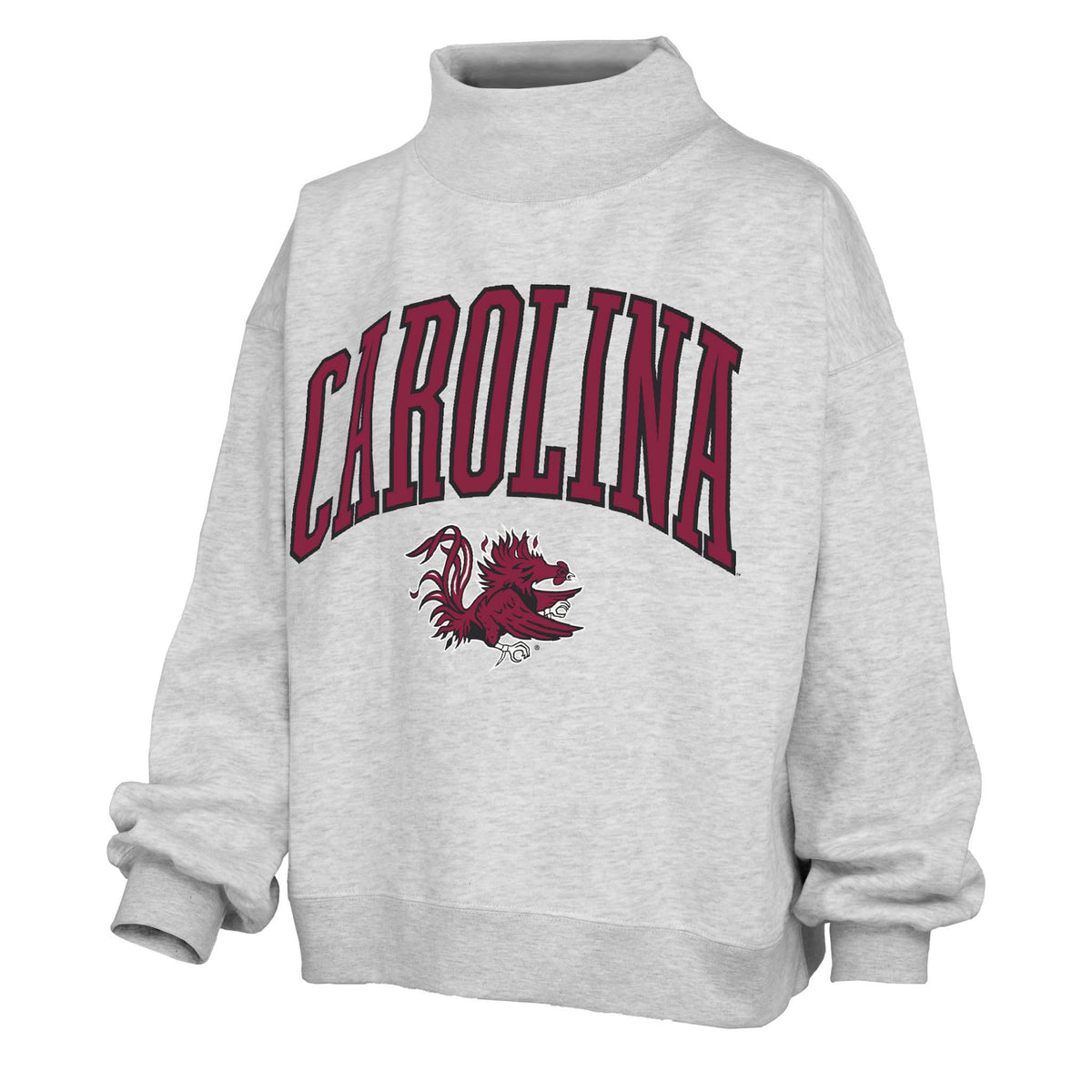 USC Big Text Oversized Mock Neck Sweatshirt by pressbox