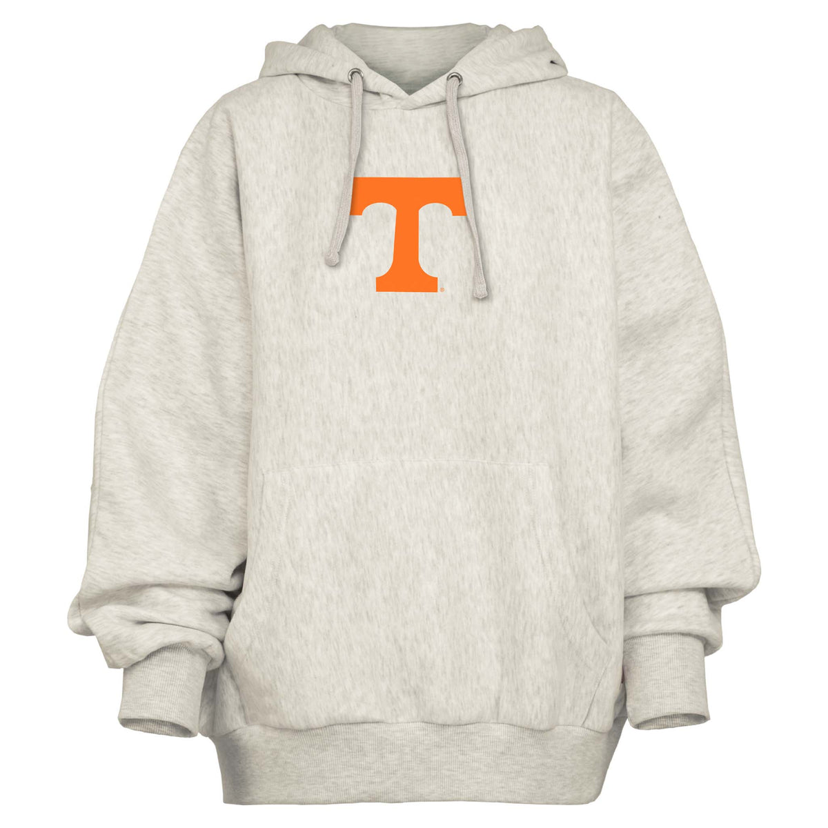 Grey Pressbox Tennessee hoodie with orange “T” logo on front center chest.